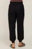 Black Smocked Maternity Joggers sold by Pinkblush