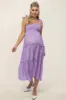 Lavender Shoulder Tie Tiered Maternity Midi Dress sold by Pinkblush
