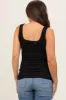 Black Sleeveless Ribbed Square Neck Maternity Top sold by Pinkblush