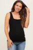 Black Sleeveless Ribbed Square Neck Maternity Top sold by Pinkblush