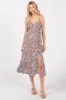 Grey Floral Side Slit Maternity Midi Dress sold by Pinkblush