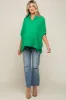 Green Button Down Collared Maternity Top sold by Pinkblush
