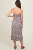 Grey Floral Side Slit Maternity Midi Dress sold by Pinkblush