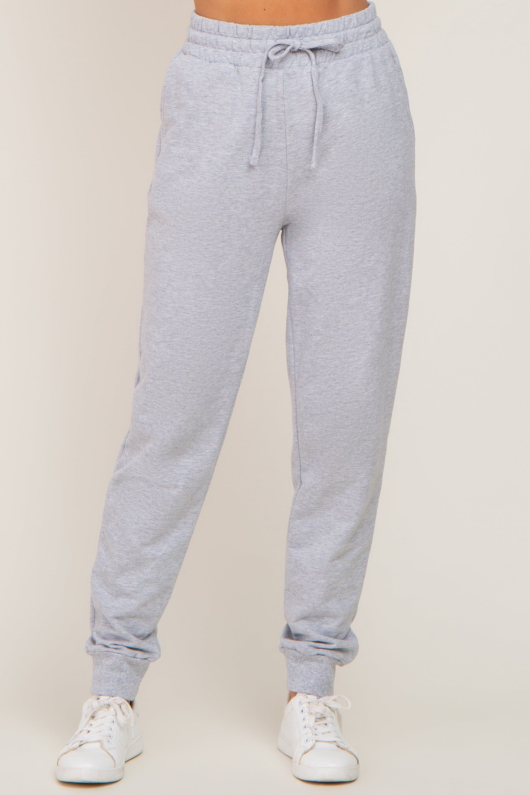 Heather Grey Basic Drawstring Sweatpants sold by Pinkblush product image thumbnail 2
