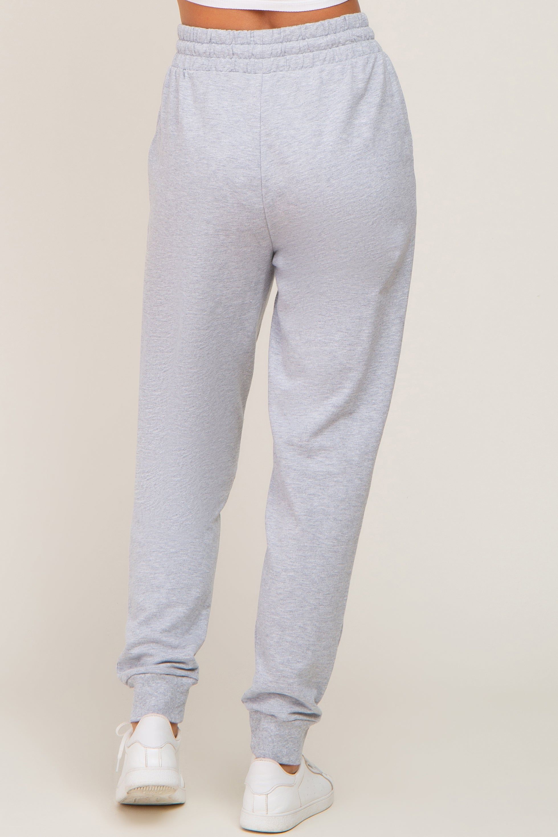 Heather Grey Basic Drawstring Sweatpants sold by Pinkblush product image thumbnail 4