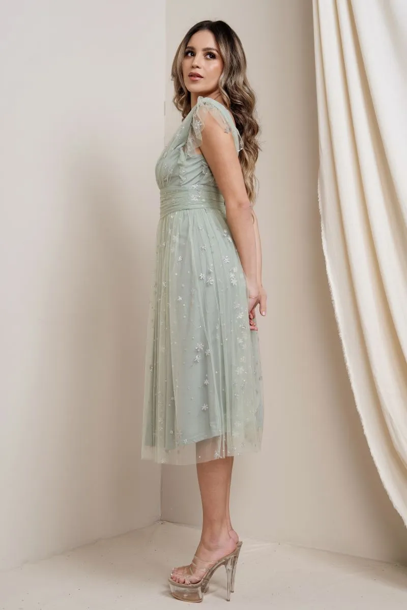 Dusty Sage Star Sequin Midi sold by Pinkblush product image thumbnail 2