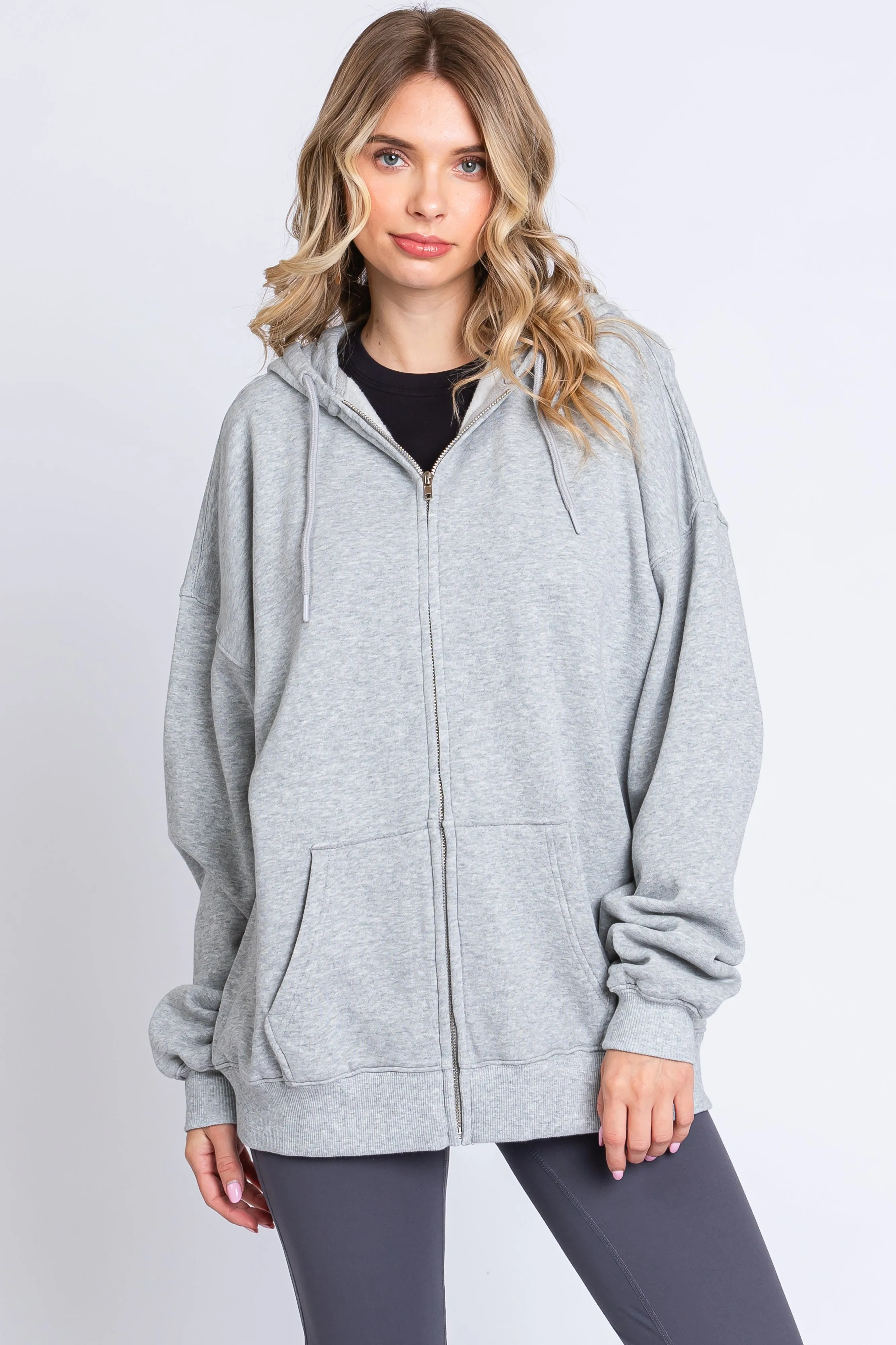 Heather Grey Hooded Jacket sold by Pinkblush product image thumbnail 2