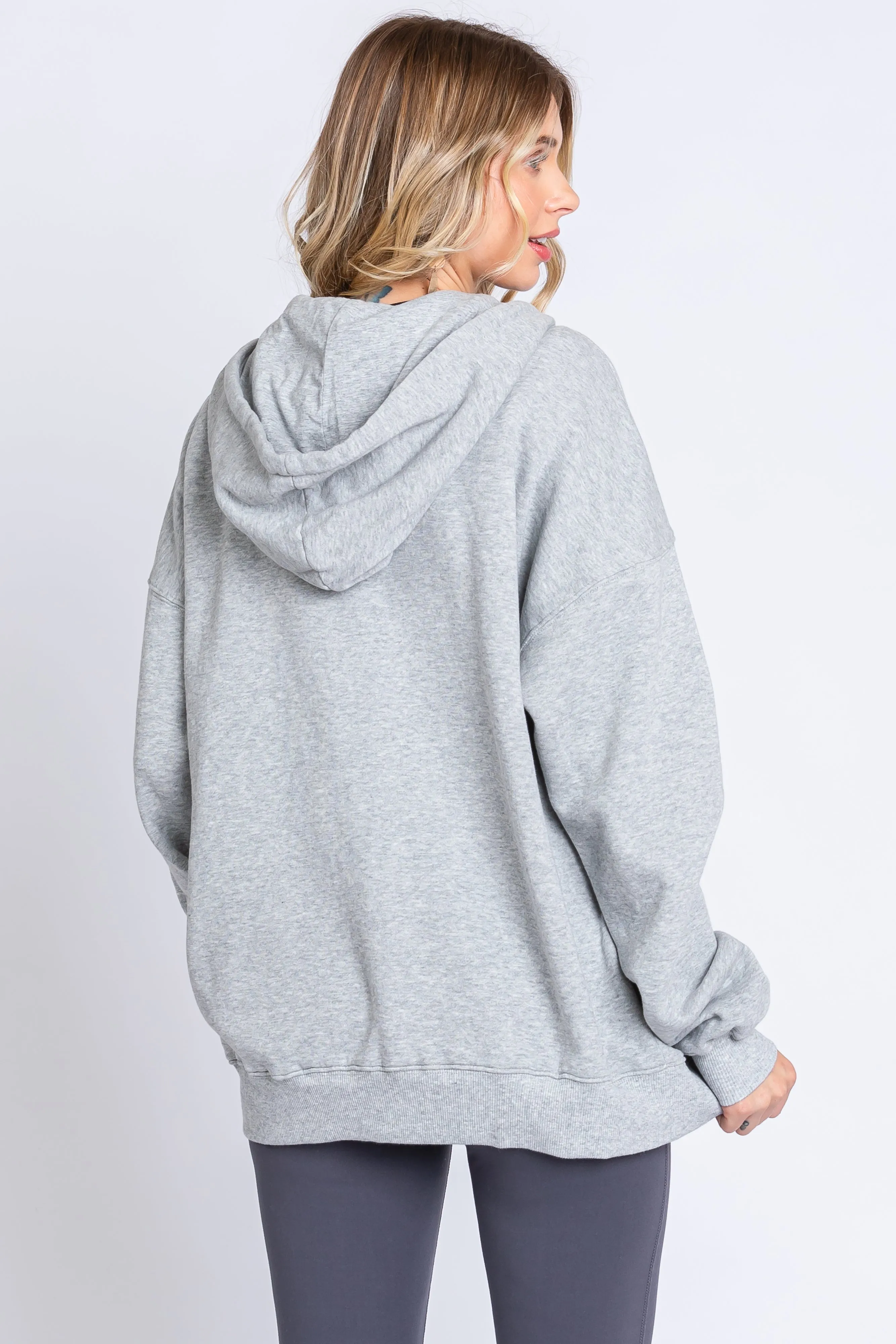 Heather Grey Hooded Jacket sold by Pinkblush product image thumbnail 4