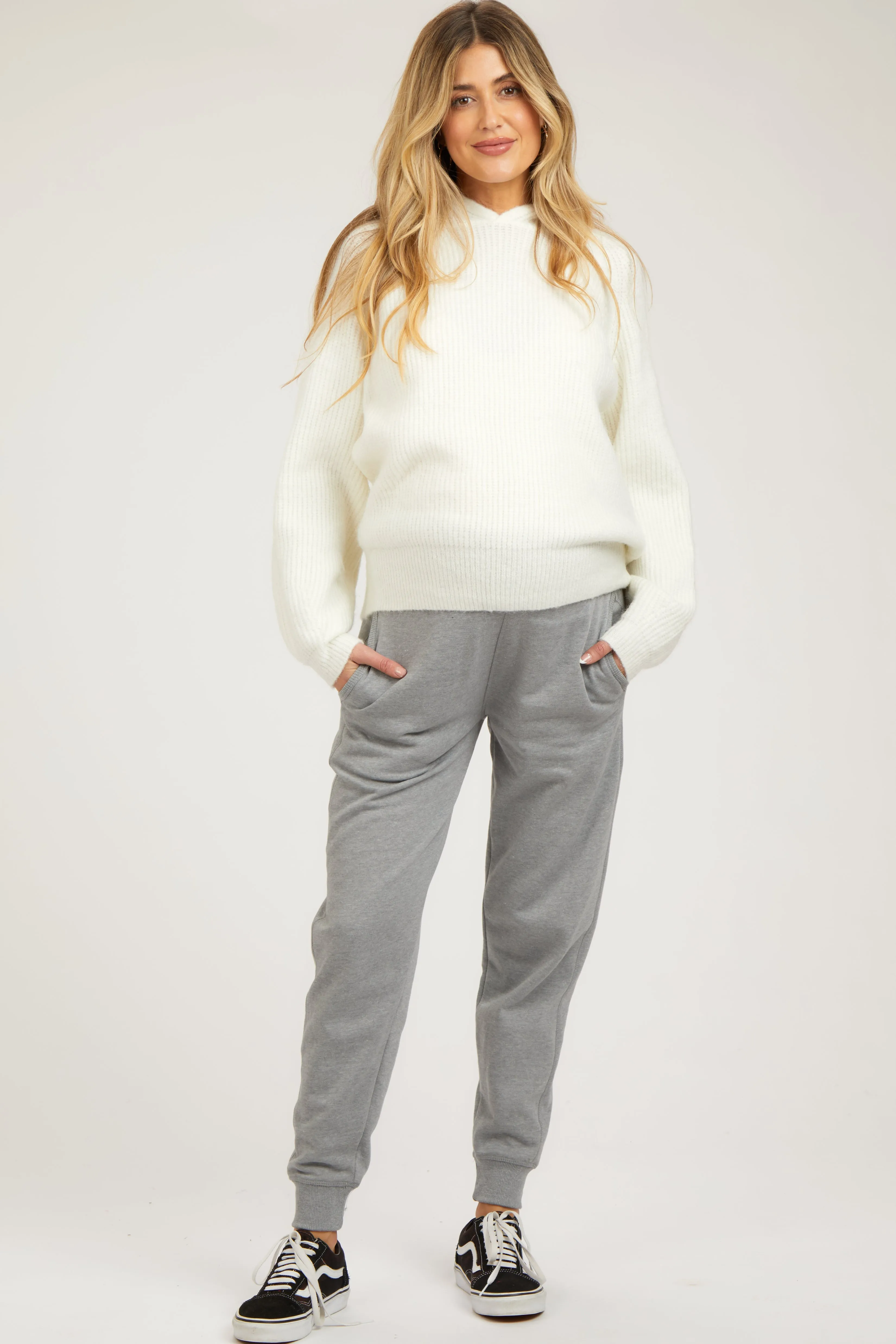 Heather Grey Slim Fit Maternity Joggers sold by Pinkblush