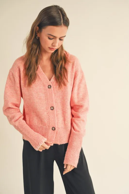 Peach Blossom Boxy Knit Cardigan sold by Pinkblush