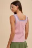 Light Mauve Combo Contrast Striped Rib Henely Tank Top sold by Pinkblush