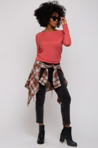 Rust Basic Raglan Sleeve Sweater Top sold by Pinkblush
