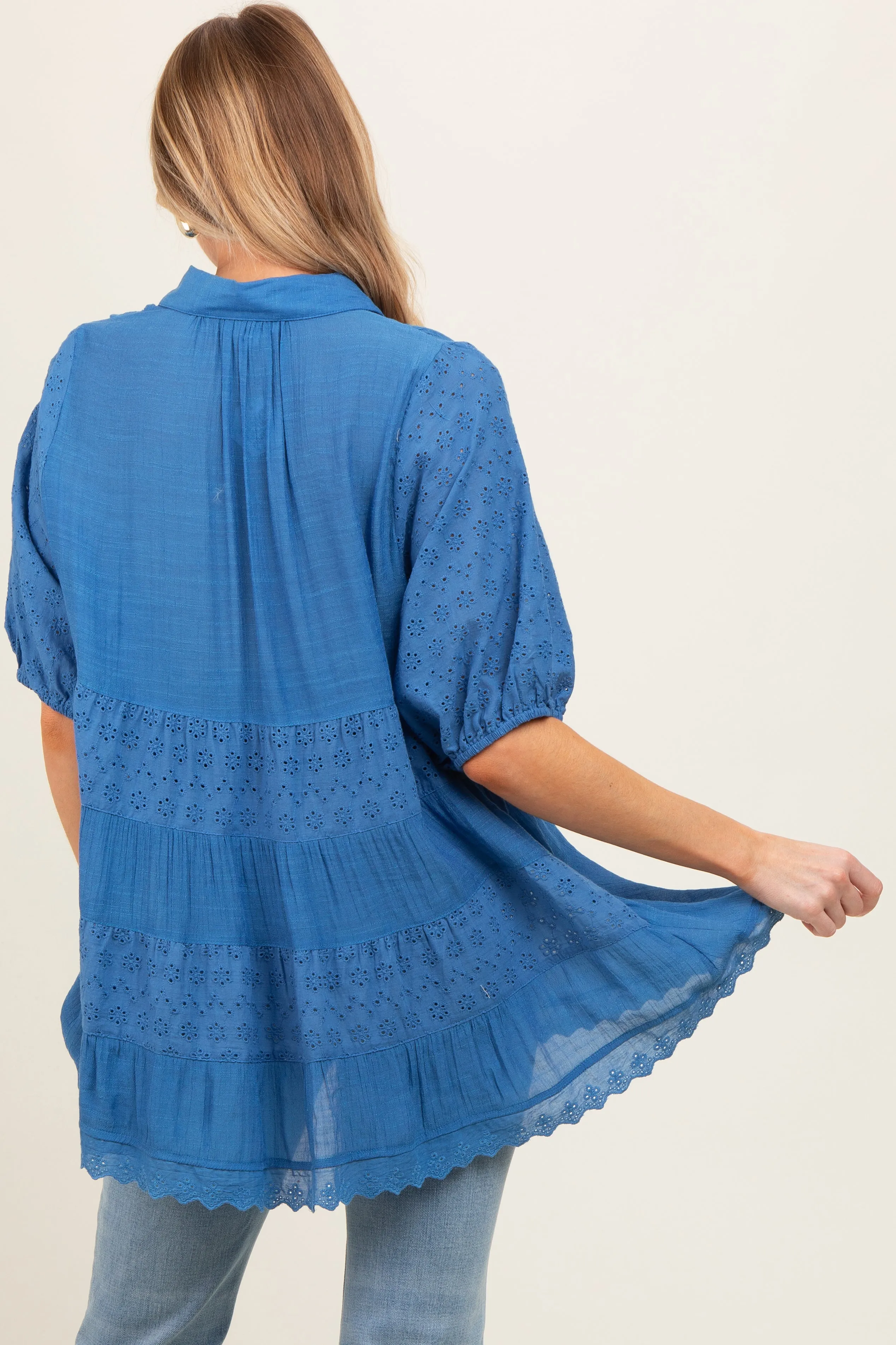 Blue Collared Lightweight Maternity Tunic sold by Pinkblush product image thumbnail 2