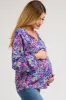 Purple Floral Long Sleeve Maternity Blouse sold by Pinkblush