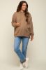 Mocha Drawstring Maternity Hoodie sold by Pinkblush