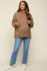 Mocha Drawstring Maternity Hoodie sold by Pinkblush