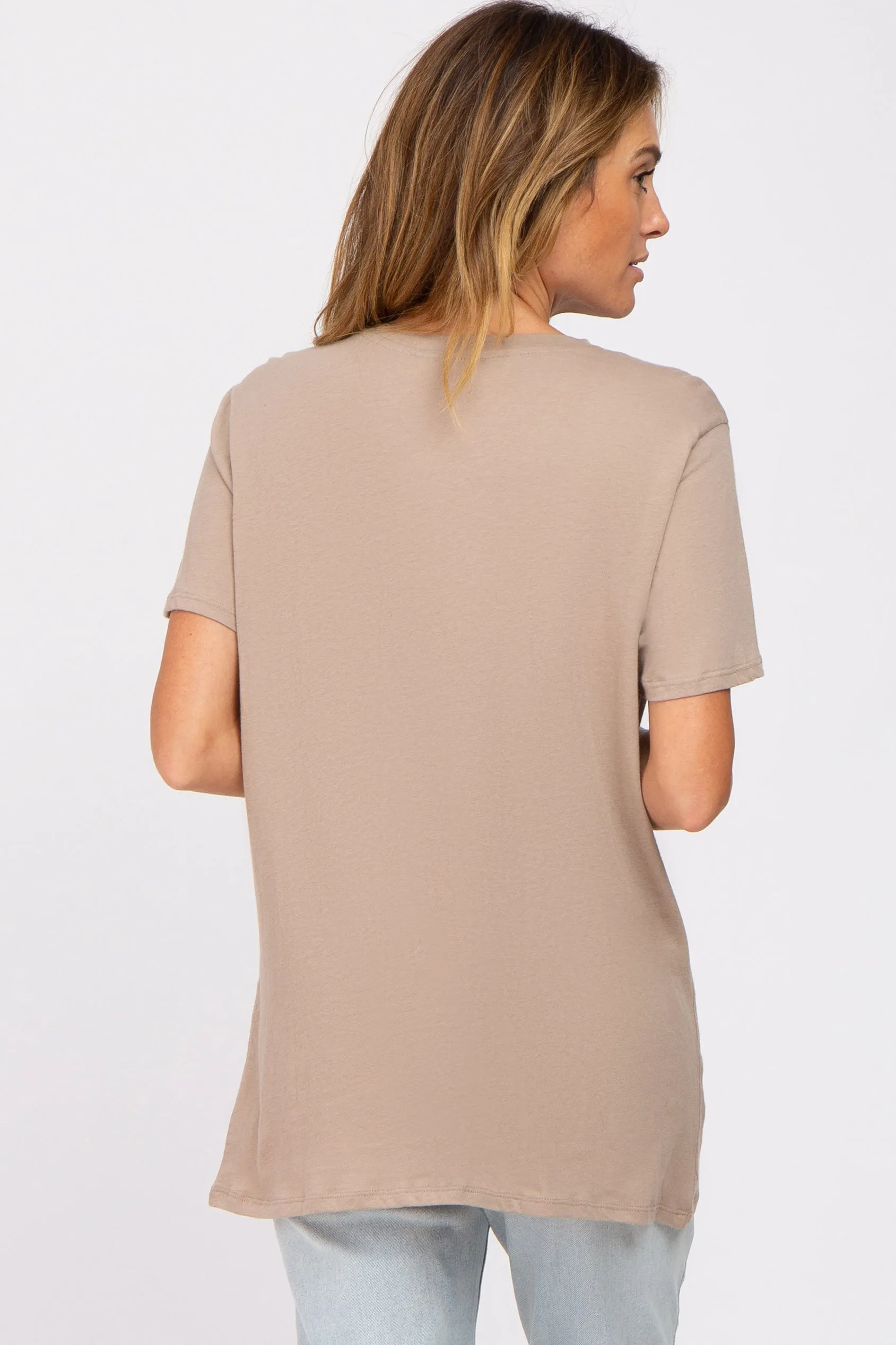 Mocha Oversized Short Sleeve Top sold by Pinkblush product image thumbnail 3