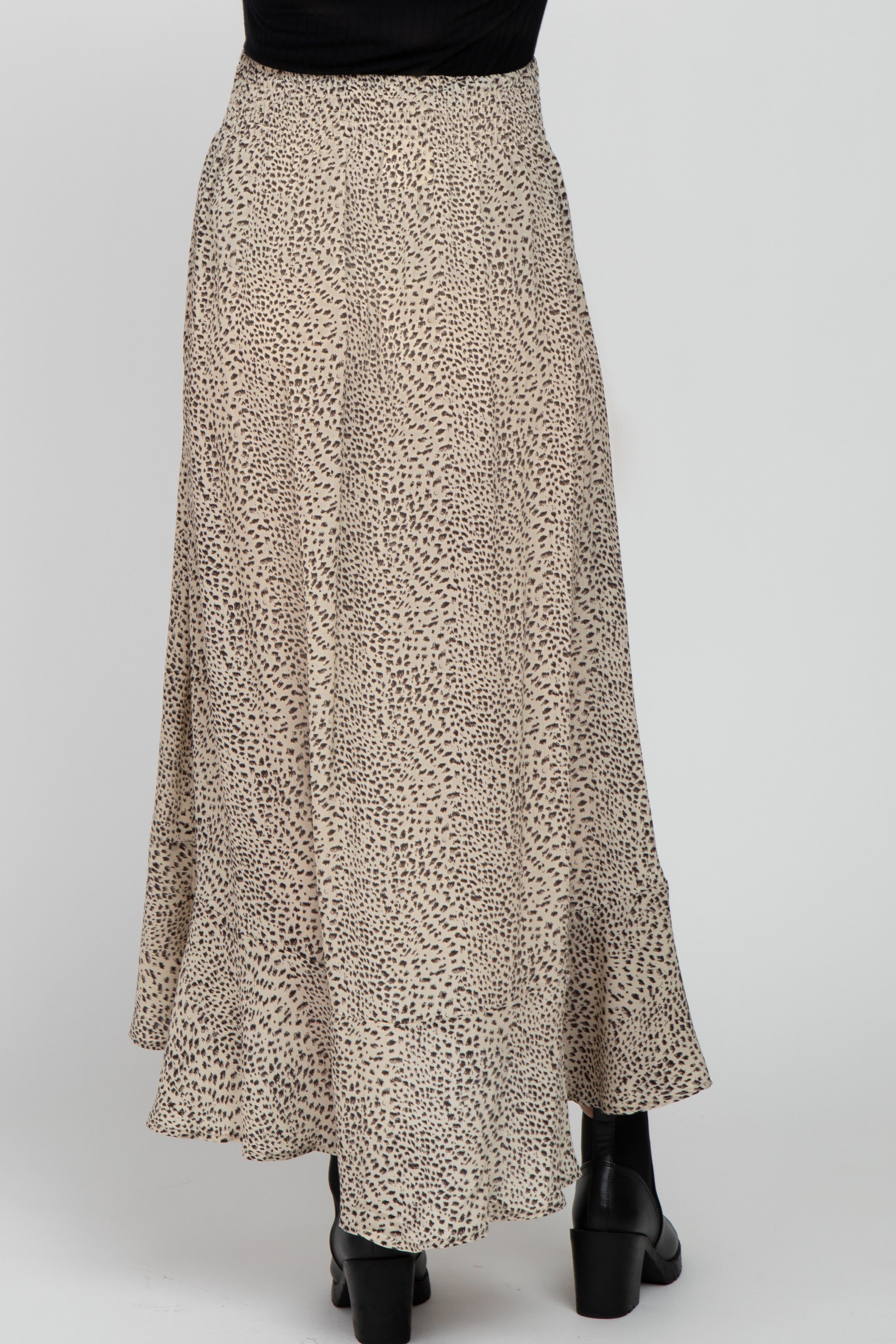 Ivory Animal Print Maternity Maxi Skirt sold by Pinkblush product image thumbnail 5