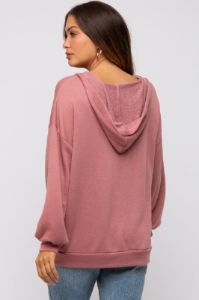 Mauve Front Pocket Maternity Hoodie sold by Pinkblush