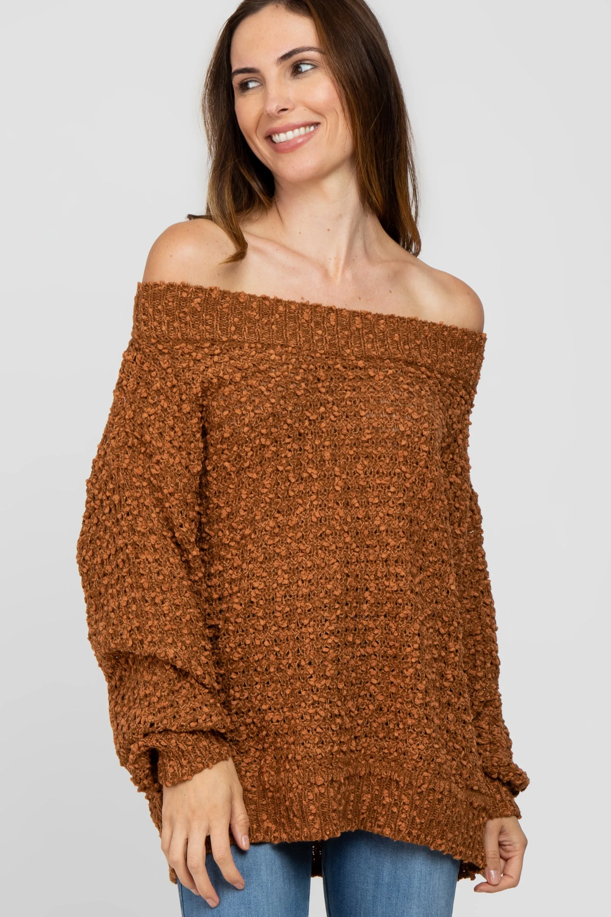 Camel Chunky Knit Maternity Sweater sold by Pinkblush product image thumbnail 5