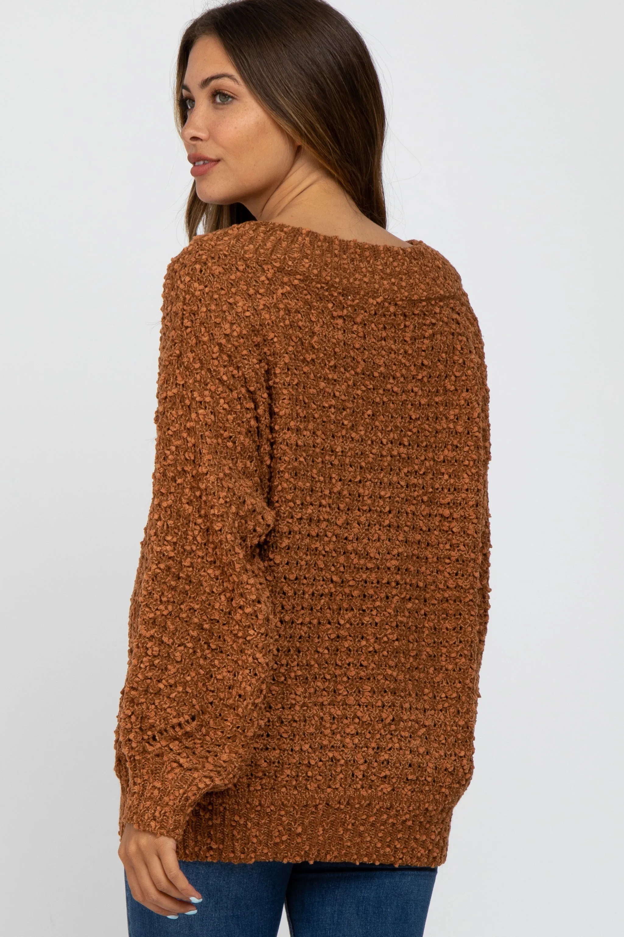 Camel Chunky Knit Maternity Sweater sold by Pinkblush product image thumbnail 3