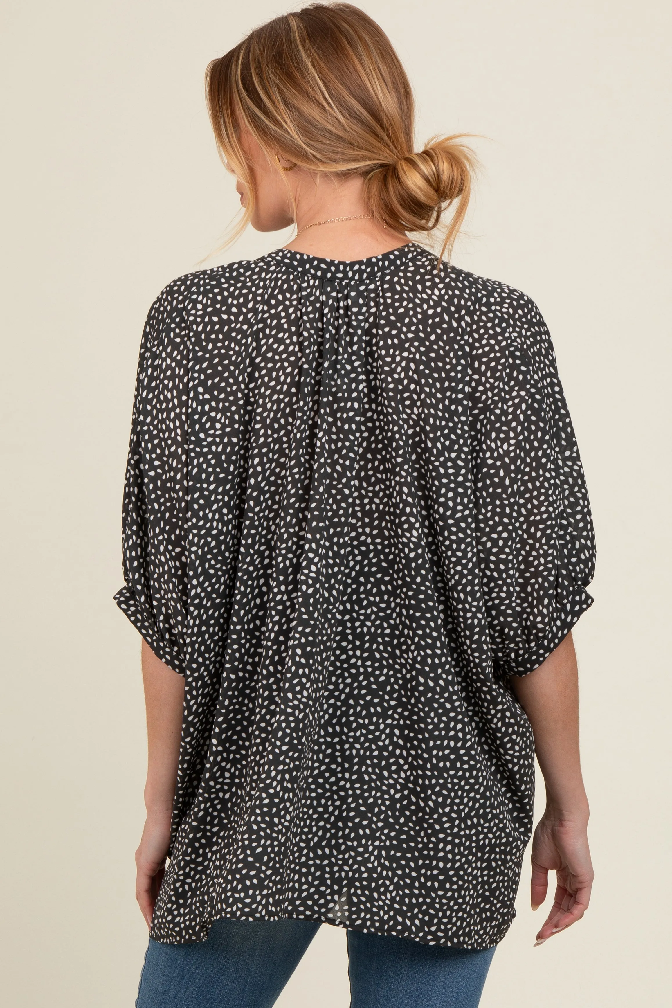Charcoal Printed Dolman Sleeve Maternity Blouse sold by Pinkblush product image thumbnail 3
