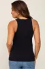 Black Ribbed Basic Maternity Tank Top sold by Pinkblush