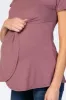 Mauve Layered Wrap Front Maternity Nursing Top sold by Pinkblush