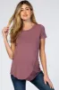 Mauve Layered Wrap Front Maternity Nursing Top sold by Pinkblush