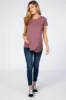 Mauve Layered Wrap Front Maternity Nursing Top sold by Pinkblush