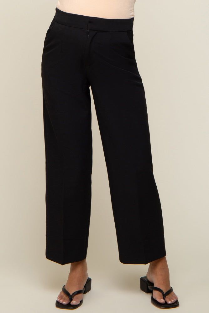 Black Crop Maternity Dress Pants sold by Pinkblush product image thumbnail 2