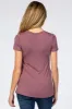 Mauve Layered Wrap Front Maternity Nursing Top sold by Pinkblush