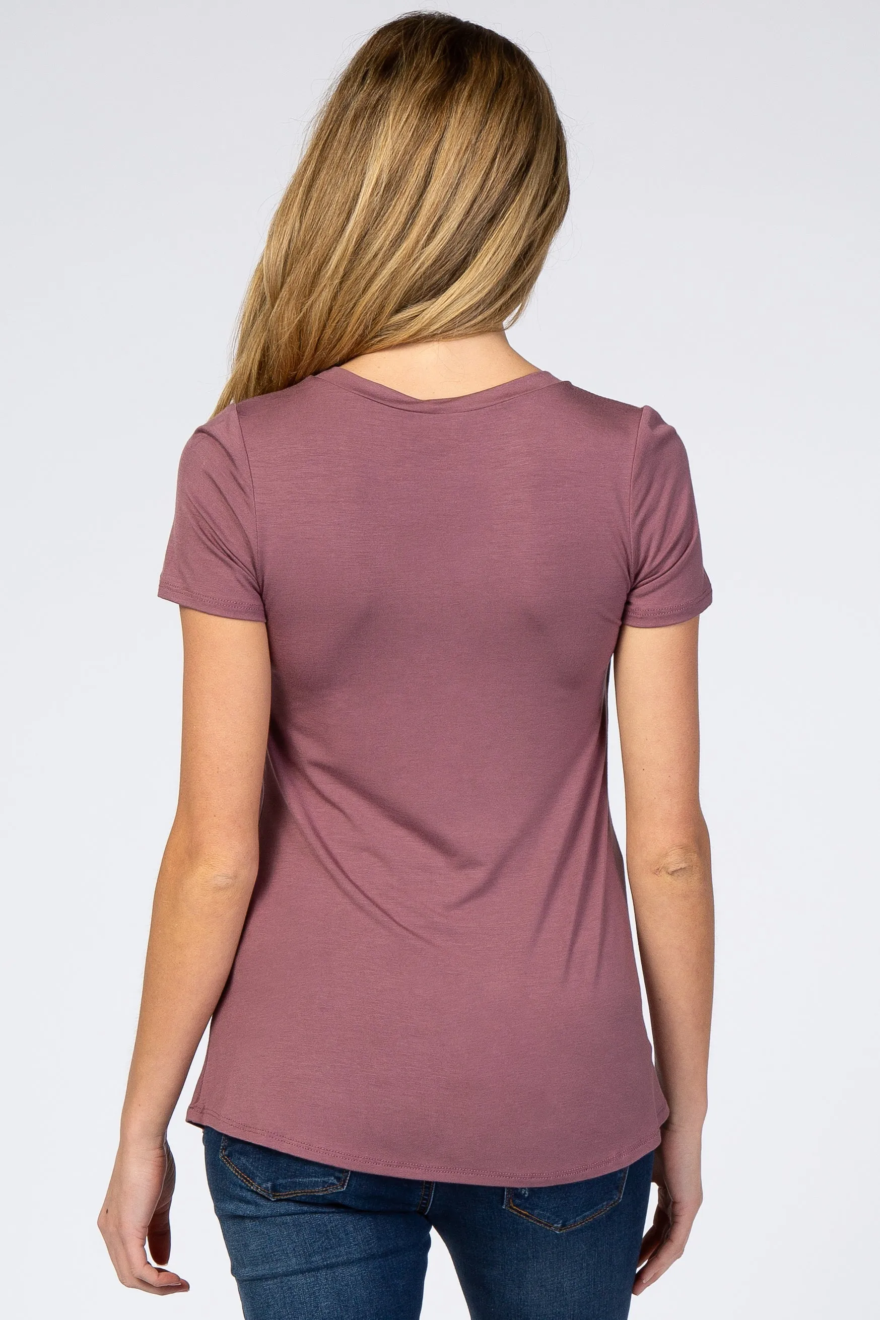 Mauve Layered Wrap Front Maternity Nursing Top sold by Pinkblush product image thumbnail 3
