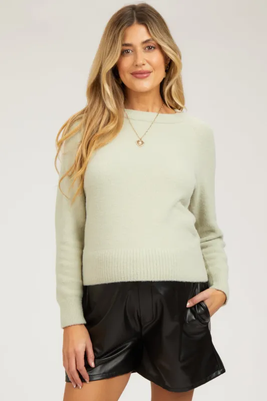 Sage Soft Knit Long Sleeve Maternity Top sold by Pinkblush