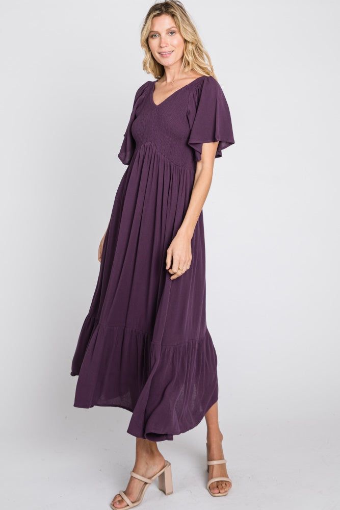 Purple Smocked Ruffle Dress sold by Pinkblush product image thumbnail 5