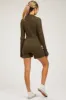 Olive Rib Knit Collared Maternity Romper sold by Pinkblush