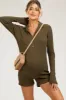 Olive Rib Knit Collared Maternity Romper sold by Pinkblush