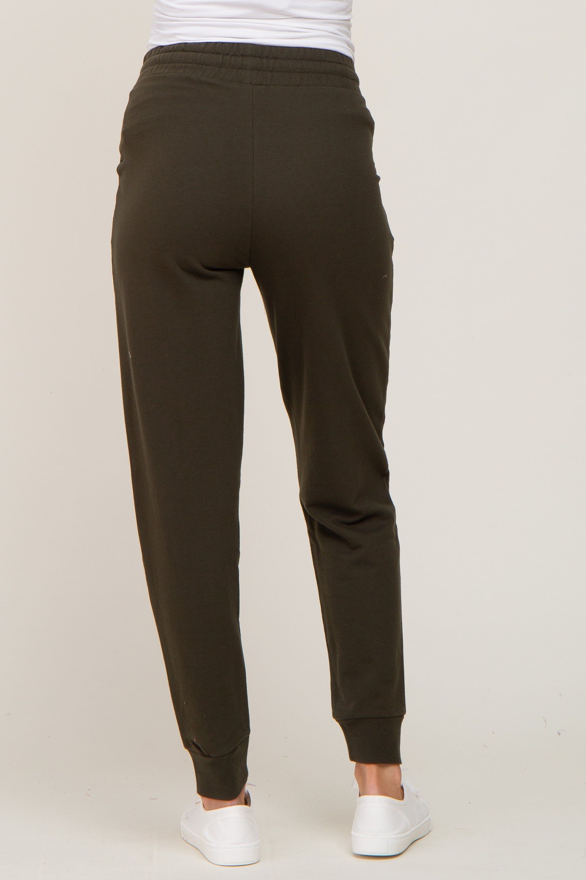 Olive Basic Drawstring Maternity Sweatpants sold by Pinkblush product image thumbnail 4