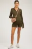 Olive Rib Knit Collared Maternity Romper sold by Pinkblush