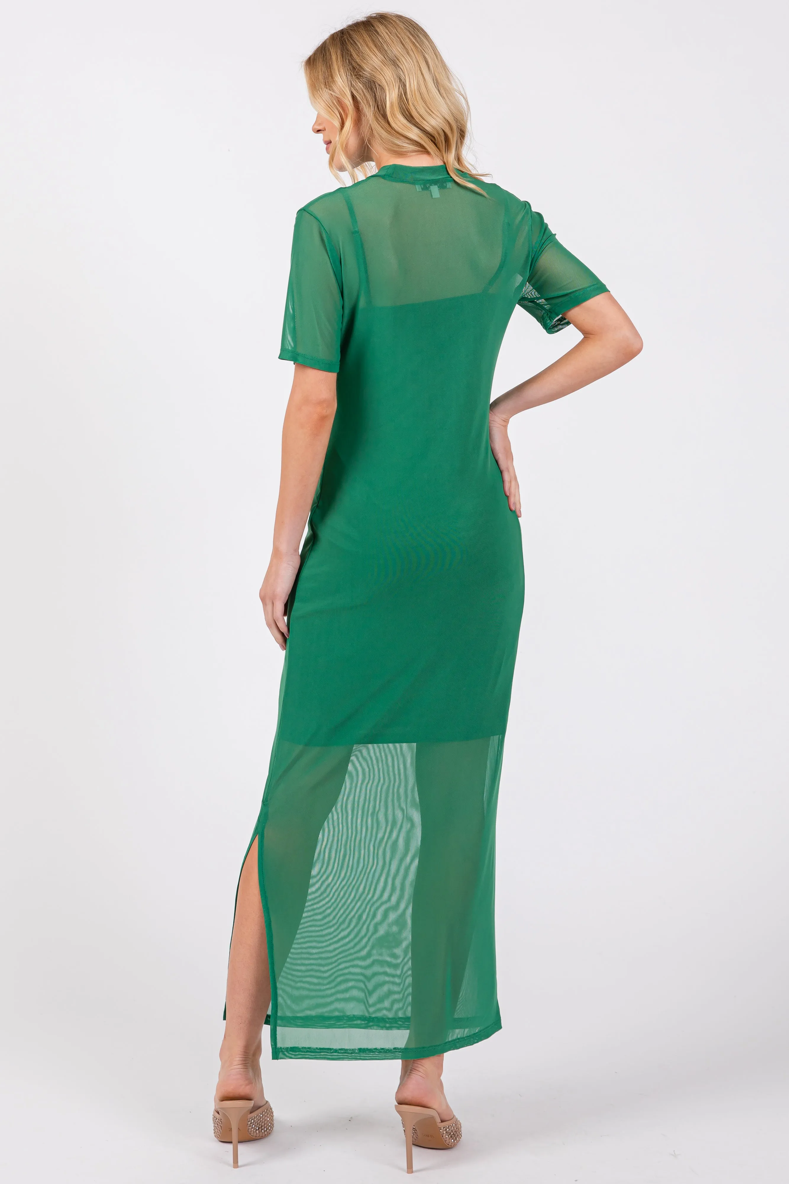 Green Layered Mesh Maxi Dress sold by Pinkblush product image thumbnail 3