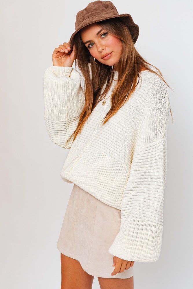 White Ribbed Sweater sold by Pinkblush product image thumbnail 3