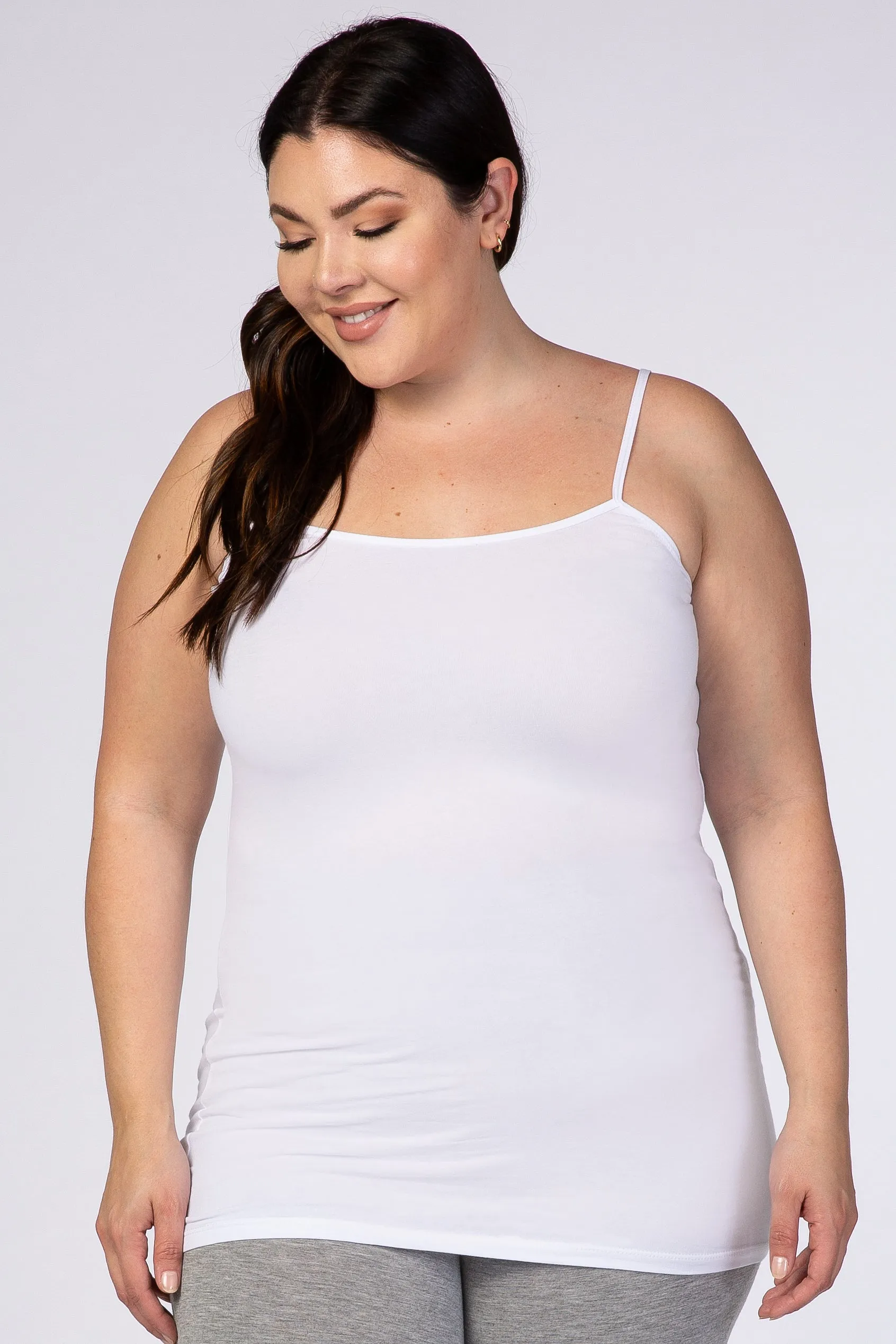 White Solid Maternity Plus Cami sold by Pinkblush product image thumbnail 5