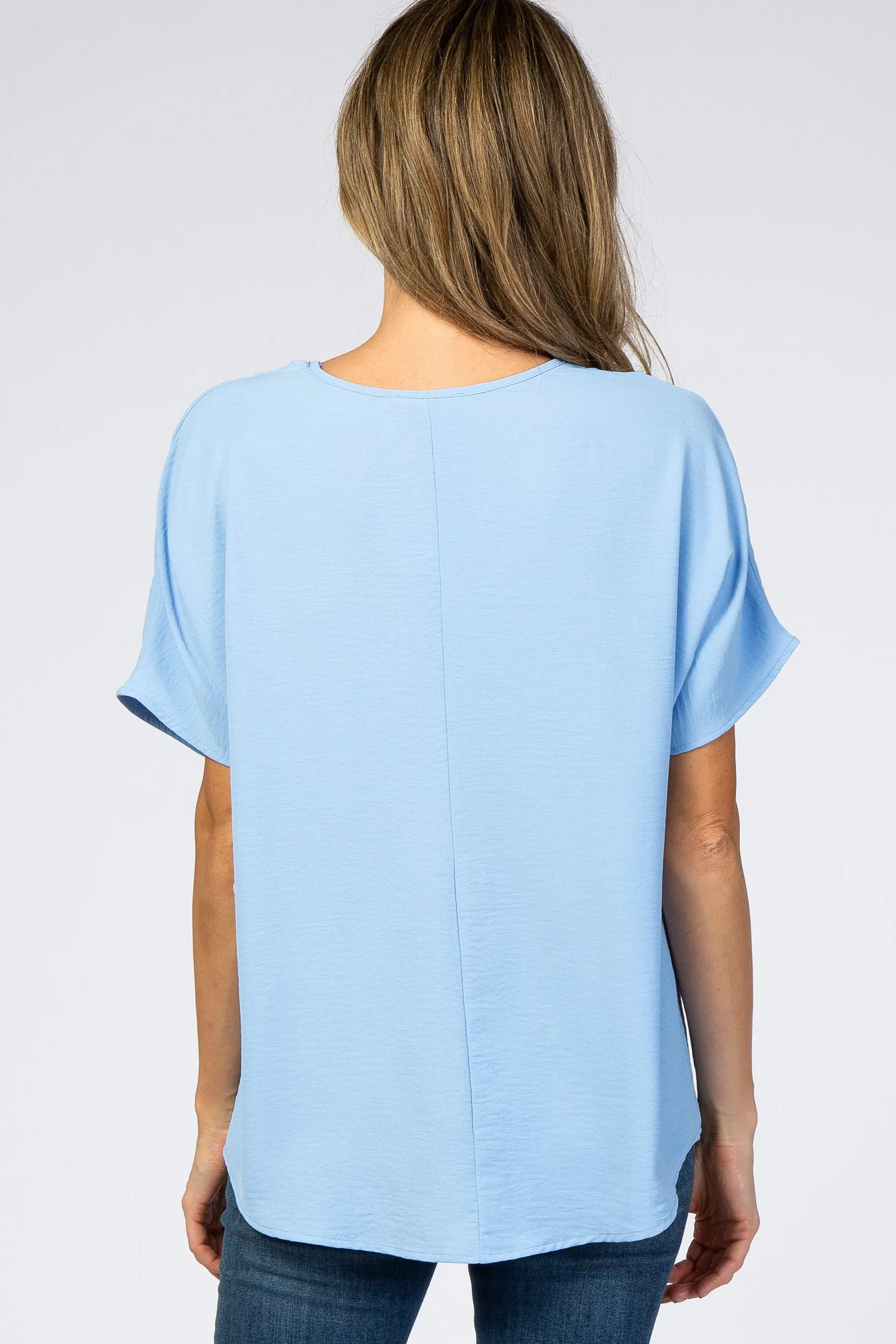 Light Blue Short Sleeve Blouse sold by Pinkblush product image thumbnail 3