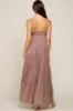 Mauve Ditsy Floral Tiered Maternity Maxi Dress sold by Pinkblush