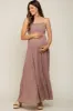 Mauve Ditsy Floral Tiered Maternity Maxi Dress sold by Pinkblush
