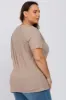 Mocha Solid Short Sleeve Plus Top sold by Pinkblush