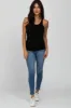 Black Ribbed Racerback Tank Top sold by Pinkblush