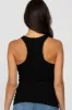Black Ribbed Racerback Tank Top sold by Pinkblush