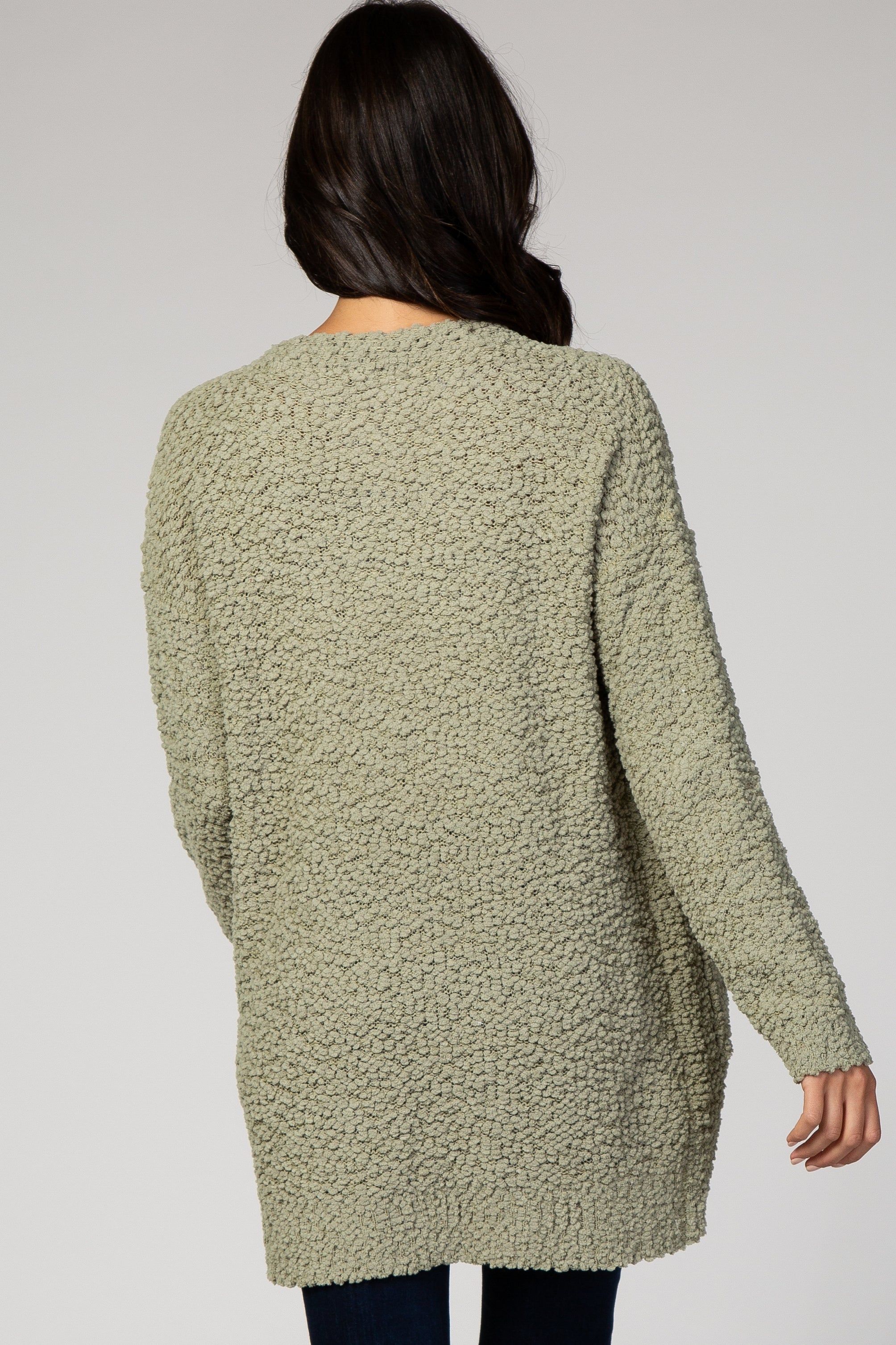 Light Olive Popcorn Knit Cardigan sold by Pinkblush product image thumbnail 4
