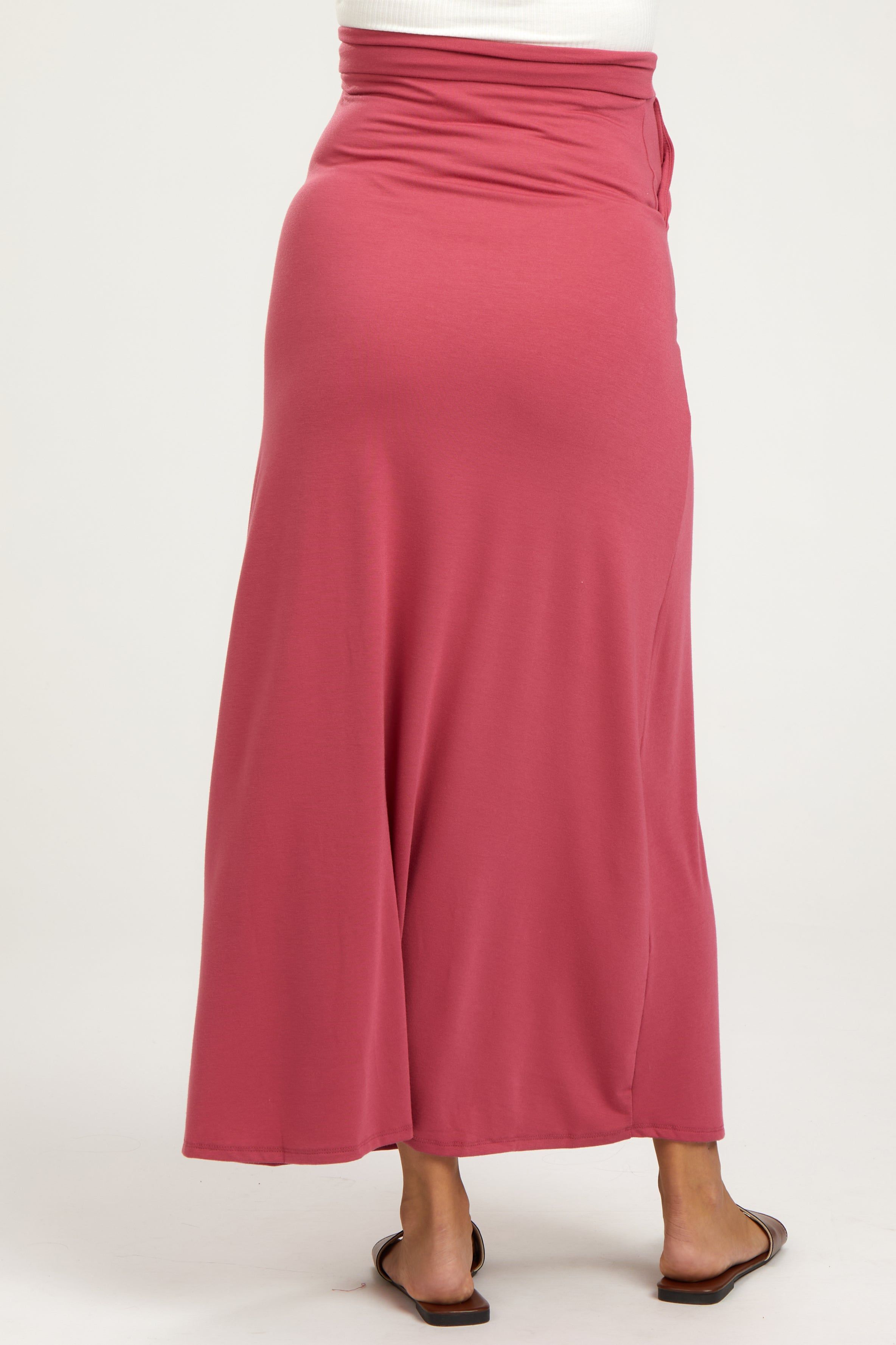 Salmon Drawstring Maternity Maxi Skirt sold by Pinkblush product image thumbnail 4